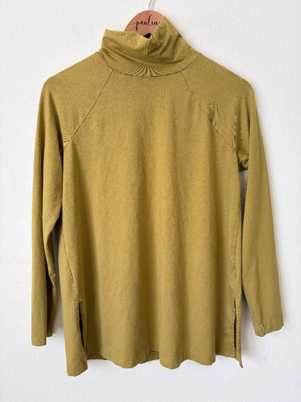 J. Jill Top Womens Small Petite Green Luxe Supima Everyday Turtleneck Tunic PS